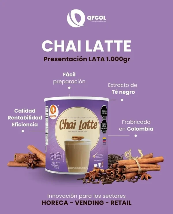 Chai Latte - 🍵 Té Negro, Clavos y Canela 1000gms - Presentación lata 1000 grms