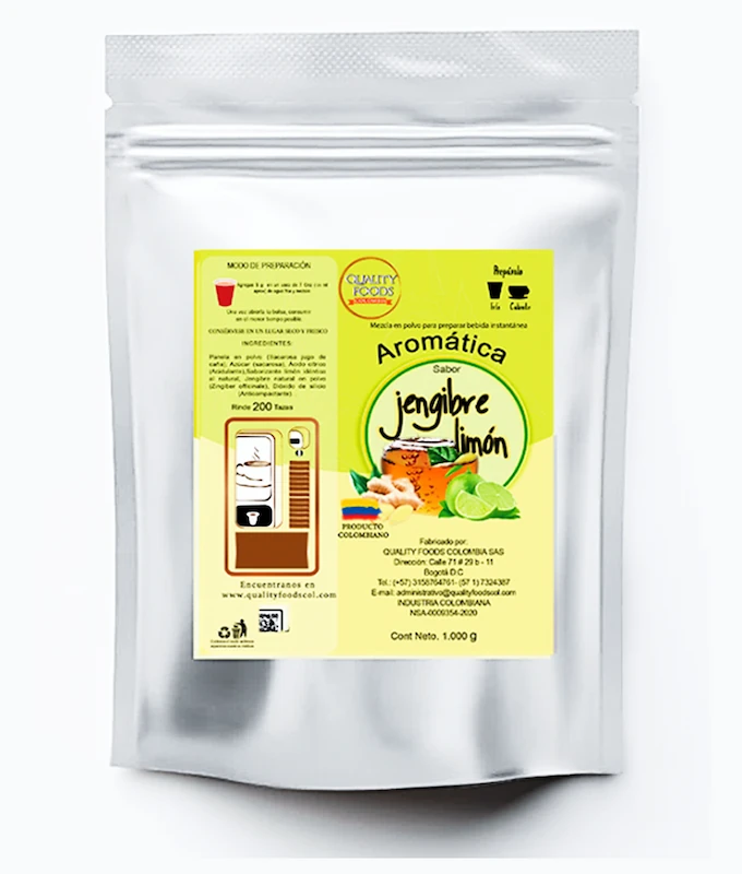 Aromática de Panela Sabor Jengibre Limón 🍵 Vending 1000gms