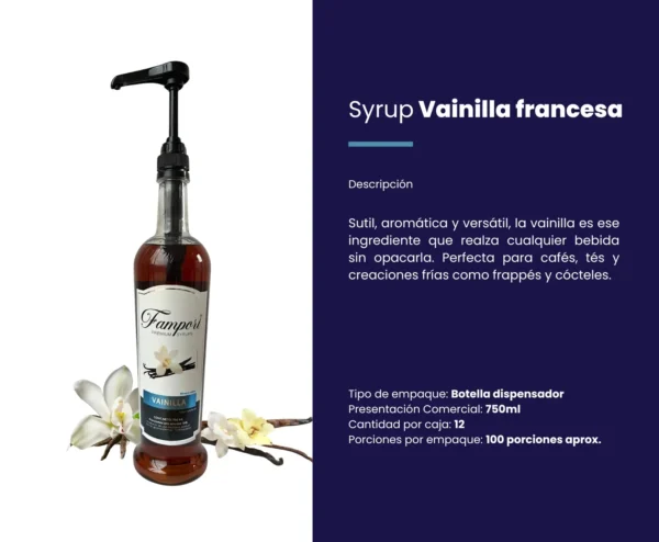 Syrup Vainilla Francesa Fampori 750ml - Imagen 2