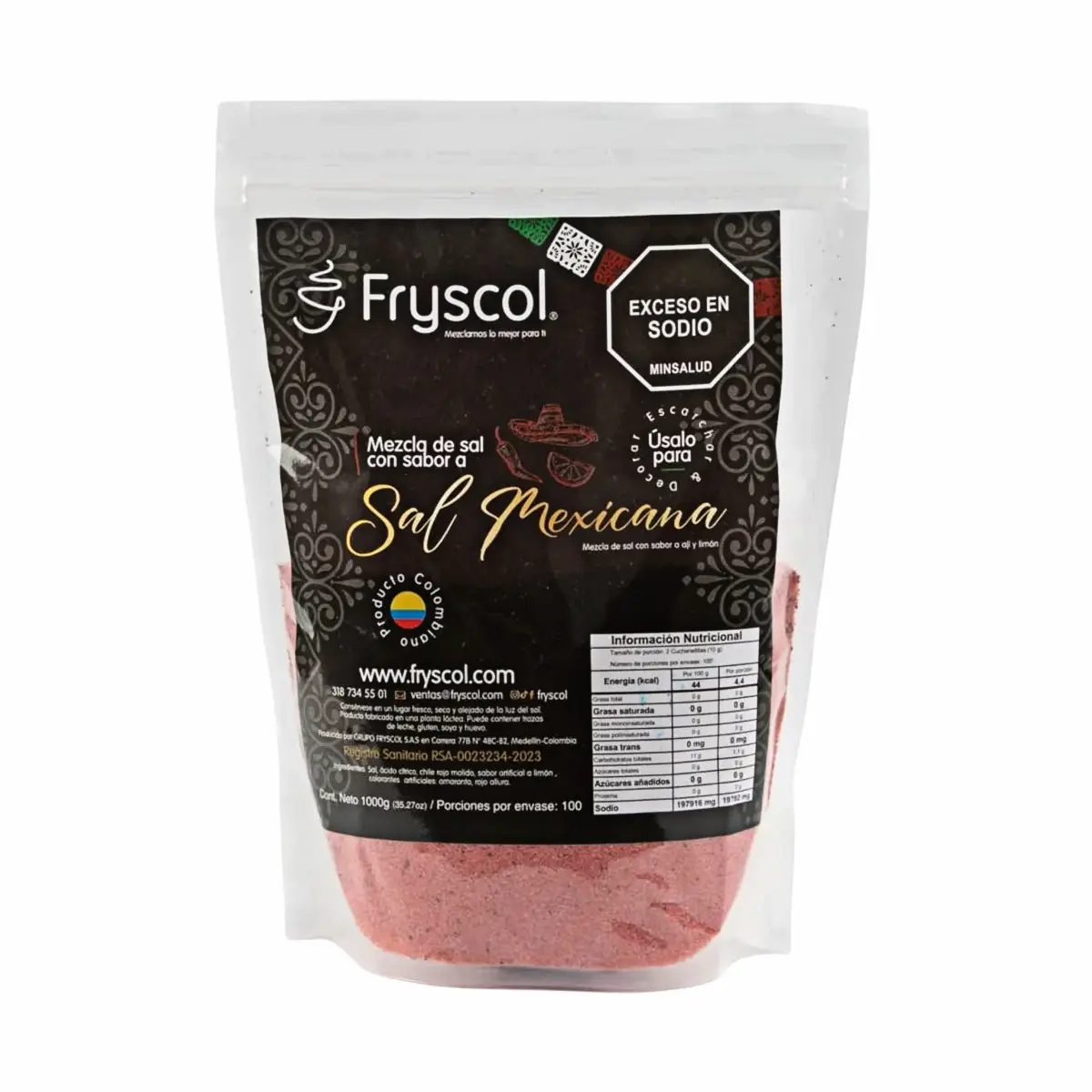 Sal Mexicana sabor a Limón y Ají para Michelar 1000grms - Fryscol