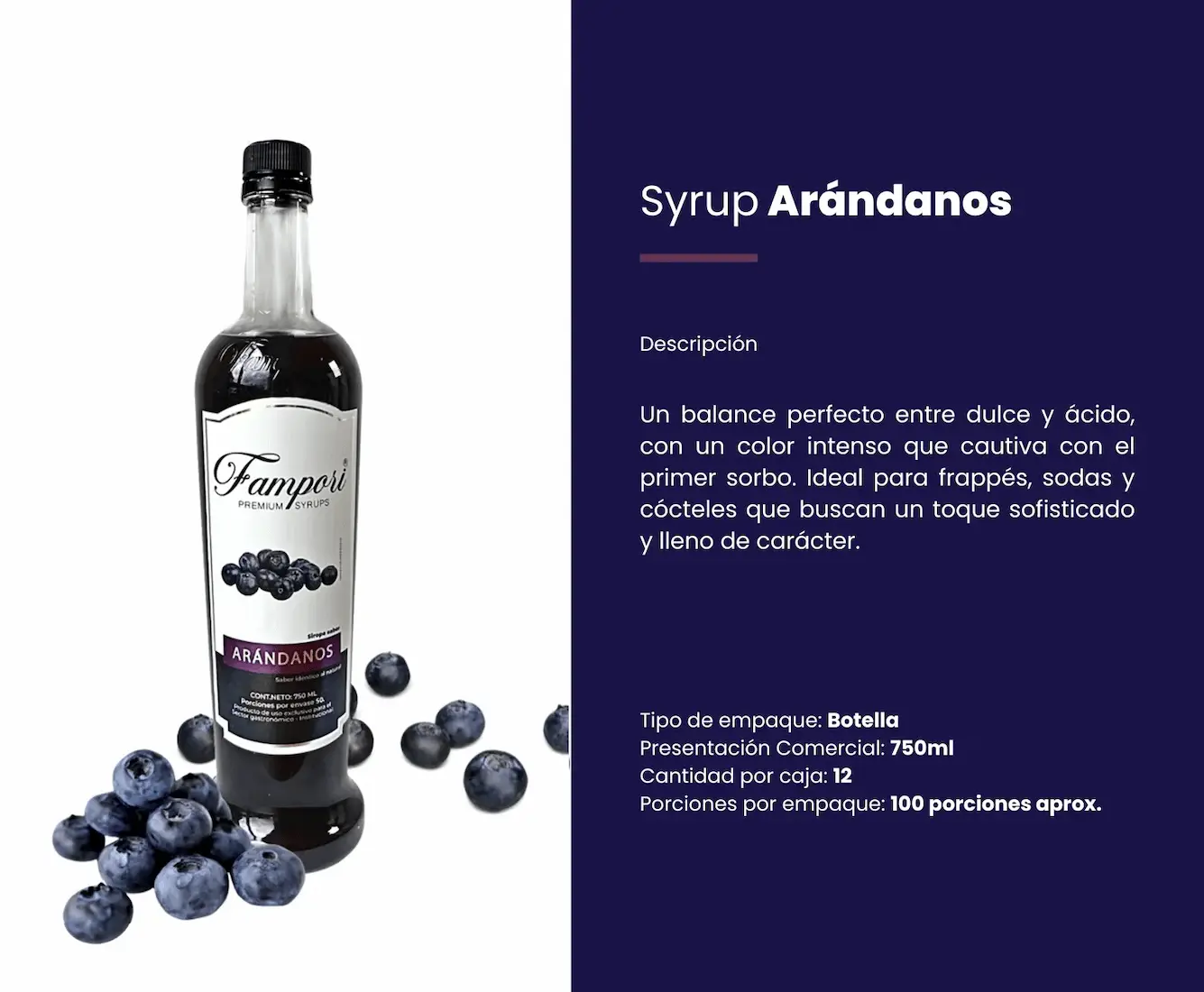 Syrup Arándanos Fampori 750ml - Imagen 2