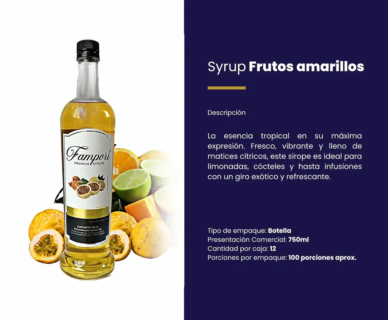 Syrup Frutos Amarillos Fampori 750ml - Imagen 2