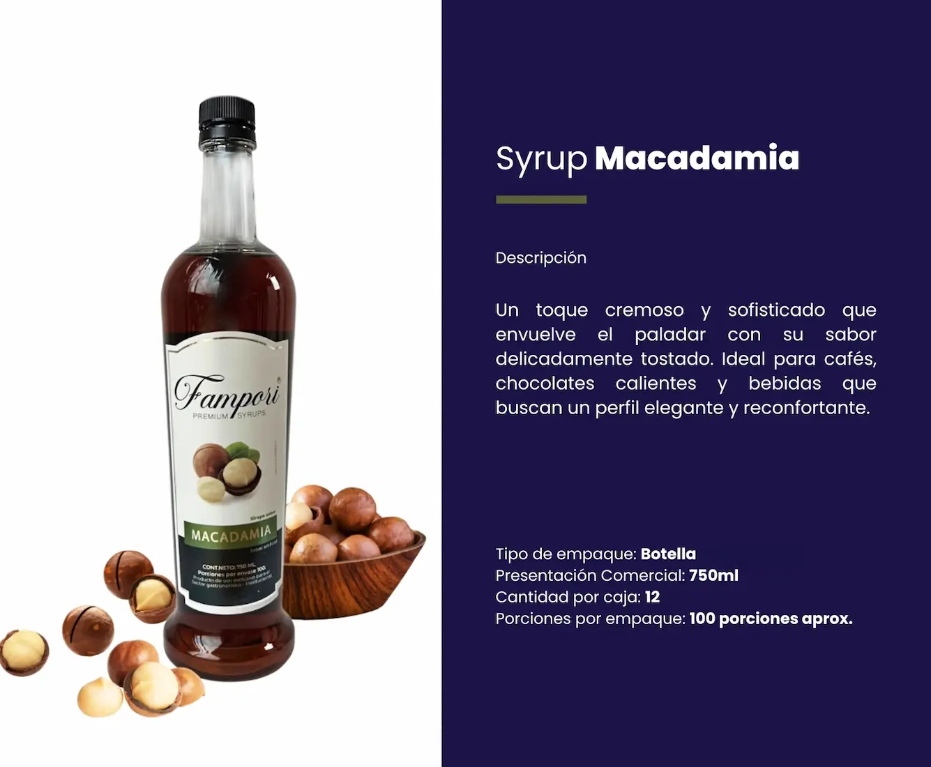 Syrup Macadamia Fampori 750ml - Imagen 2