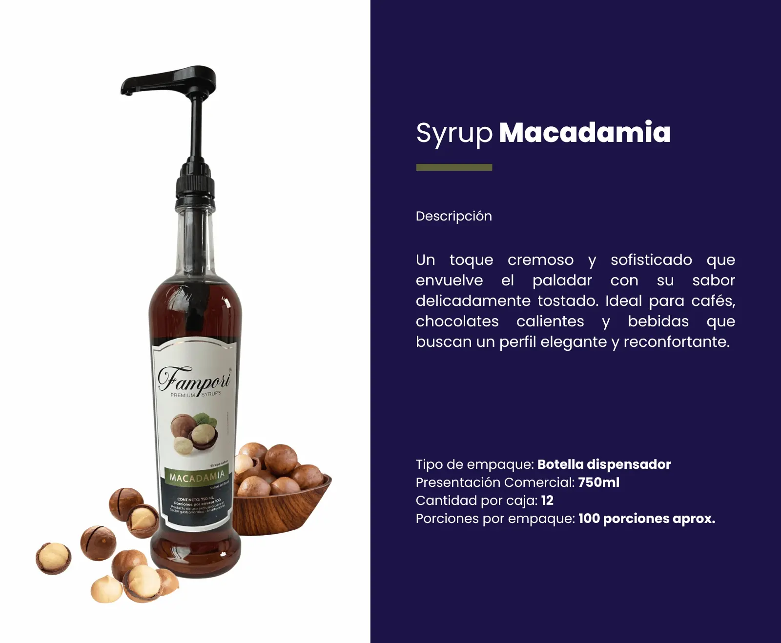 Syrup Macadamia Fampori 750ml - Imagen 2