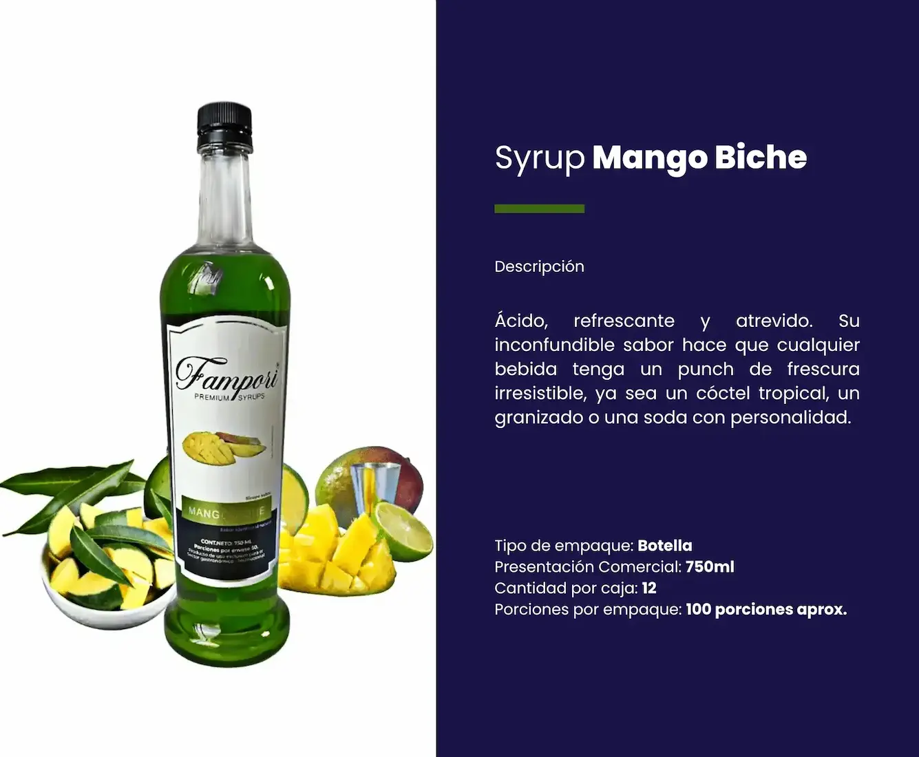 Syrup Mango Biche Fampori 750ml - Imagen 2