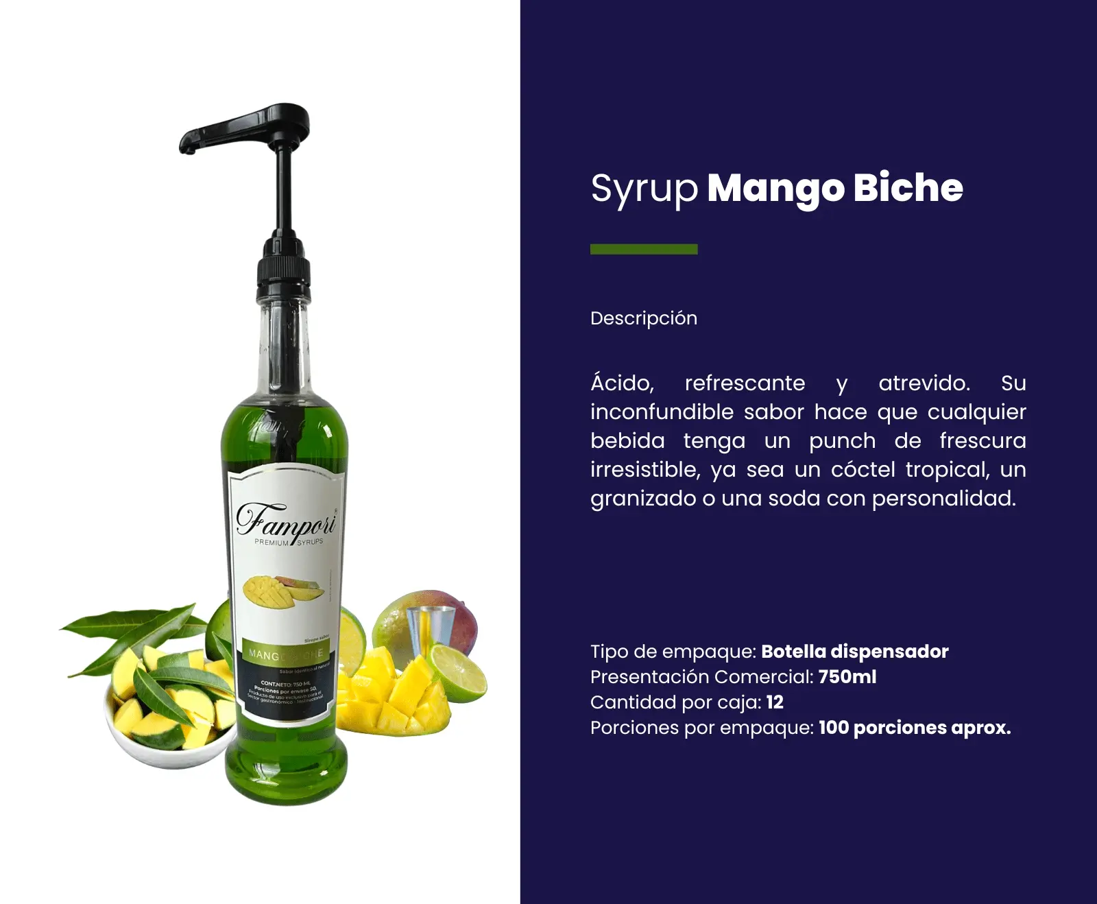 Syrup Mango Biche Fampori 750ml - Imagen 2