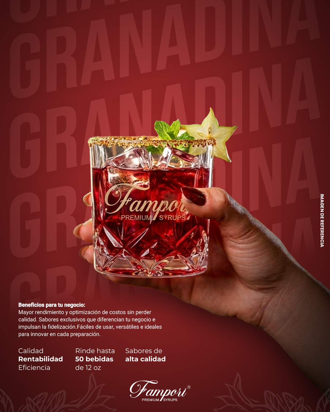 Syrup Con Extracto Natural de Flor de Jamaica Fampori 750ml - Imagen 2