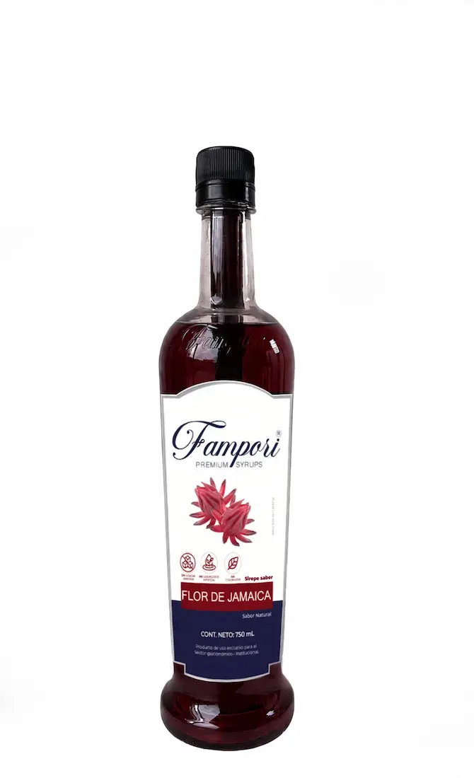 Syrup Con Extracto Natural de Flor de Jamaica Fampori 750ml