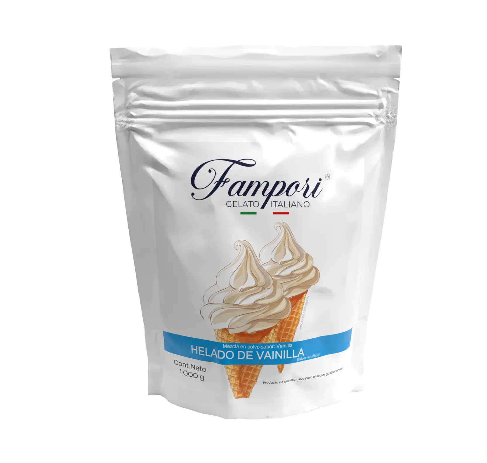 Helado Sabor Vainilla🍦Mezcla en Polvo 1000g Fampory Gelato Italiano